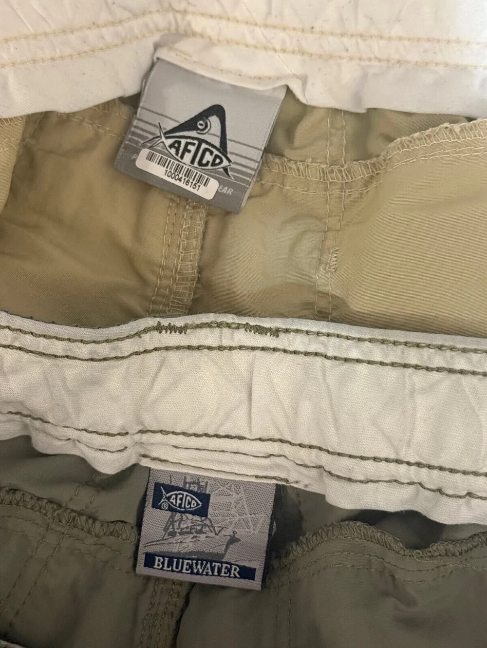 Mens 2pc Aftco Bluewater Fishing Shorts Elastic Waist Size 42 Boating Casual